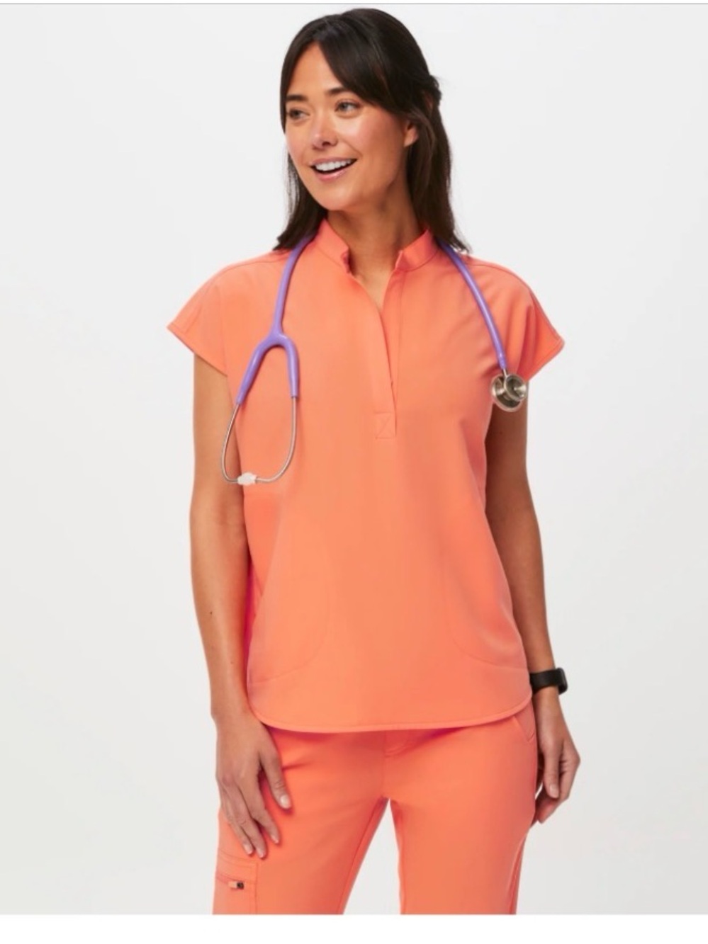 FIGS scrub set in Papaya